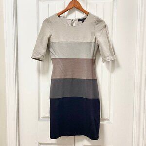 BCBGMAXAZRIA Kelly Ann Colorblock Bodycon Dress Grey – XS